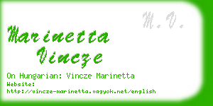marinetta vincze business card